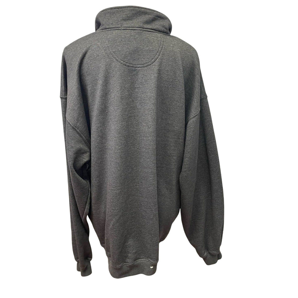 Hand Printed Upcycled Mens 2XL Blue Jay Bird Soft 1/4 Zip Pullover Sweatshirt