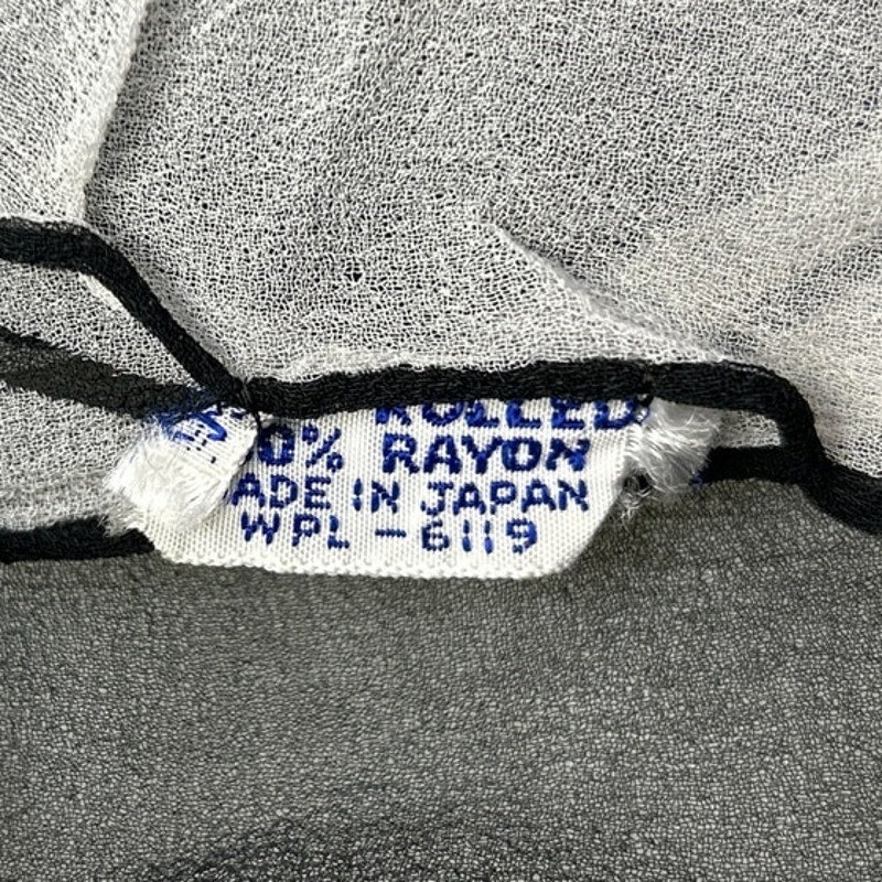 Vintage Rayon Hand Rolled Made In Japan Diamond Geometric Art Fashion Scarf