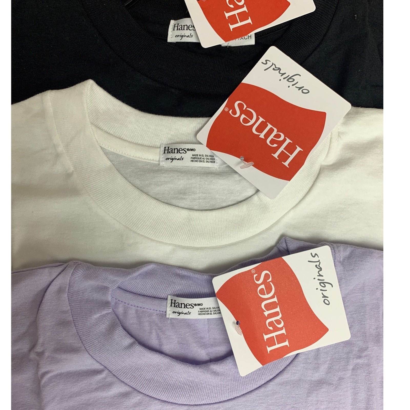Lot of 3 New Hanes Womens Medium Ringspun Cotton Jersey Cap Sleeve Muscle Tees