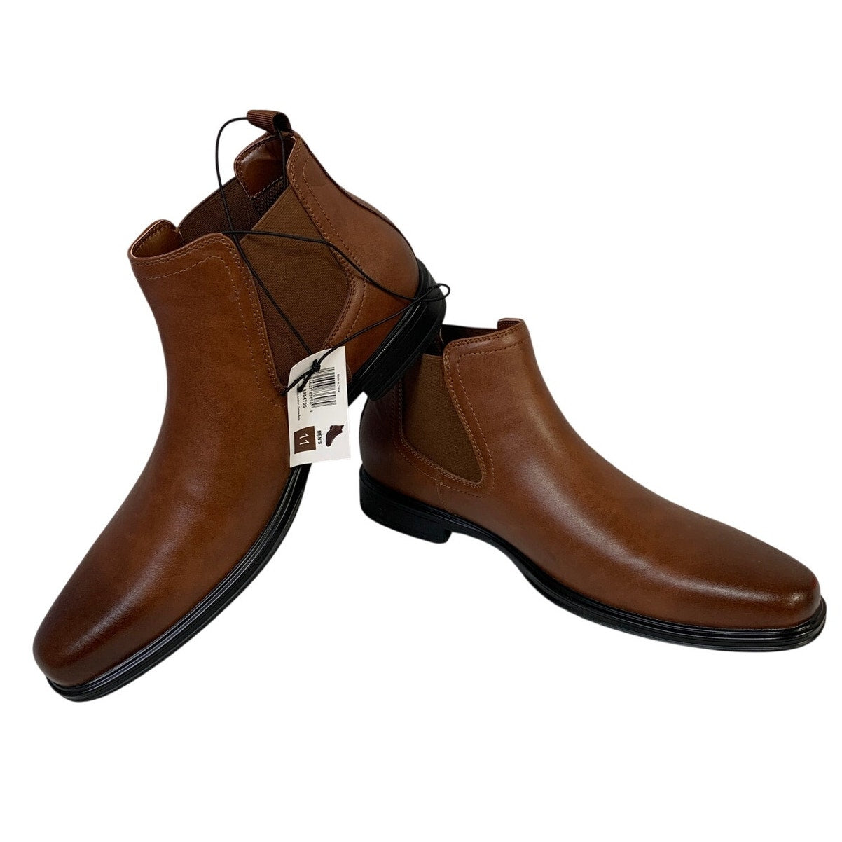 New Perry Ellis Portfolio Mens 11 Brown Chelsea Ankle Boot Square Toe Shoes