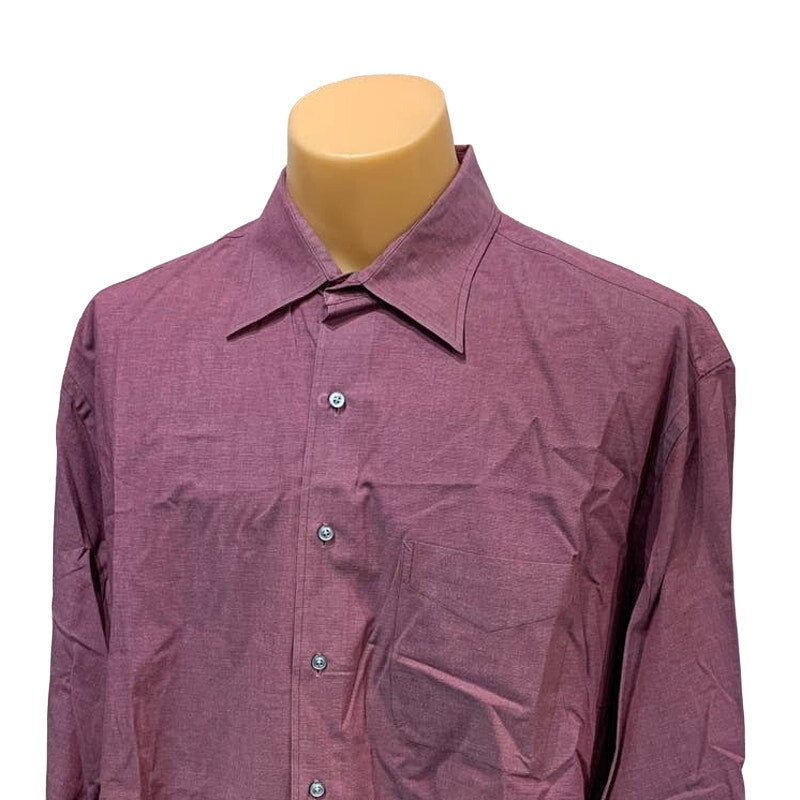 Tommy Hilfiger Mens XL 17.5 Long Sleeve 34/35 Wine Casual Button Down Shirt