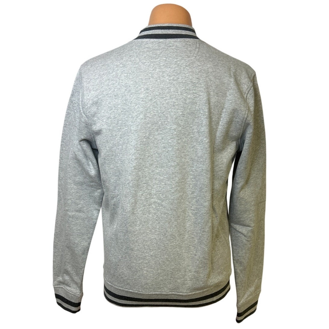 New Champion Unisex Small Gray Snap Up Hand Printed Dragonfly Bomber Jacket