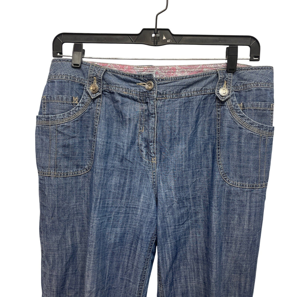 JMS Womens Size 18W 100% Cotton Roll Up Leg Lightweight Denim Blue Jeans