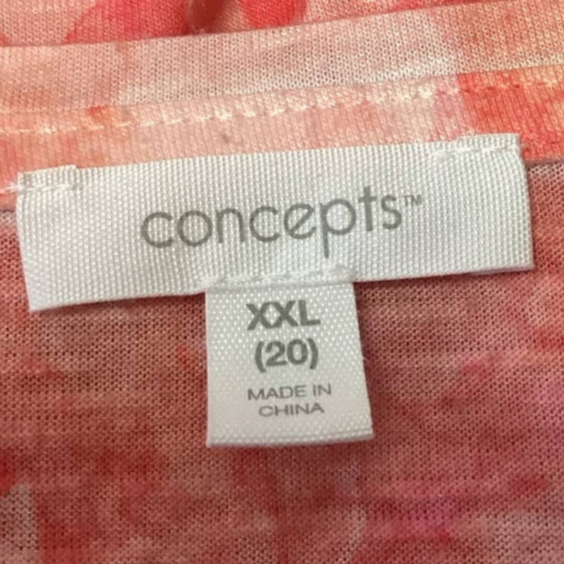Concepts Womens XXL Short Sleeve Sequined Rose Flower Crew Neck Tee Shirt Blouse