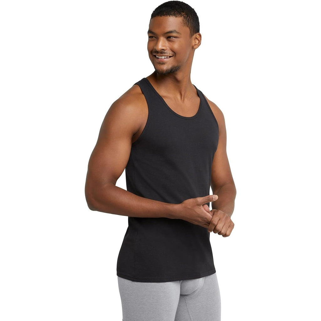 New 3 Pack Hanes Mens Large Stretch Cotton Modern Fit Tagless Stretch Tank Tops