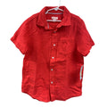 New Cat & Jack Boys XL Red Melon Short Sleeve 100% Cotton Button Up Shirt
