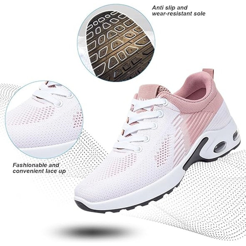 Padgene Womens Size 10.5 Pink Sneakers Lace Up Slip On Closed Round Toe Shoes