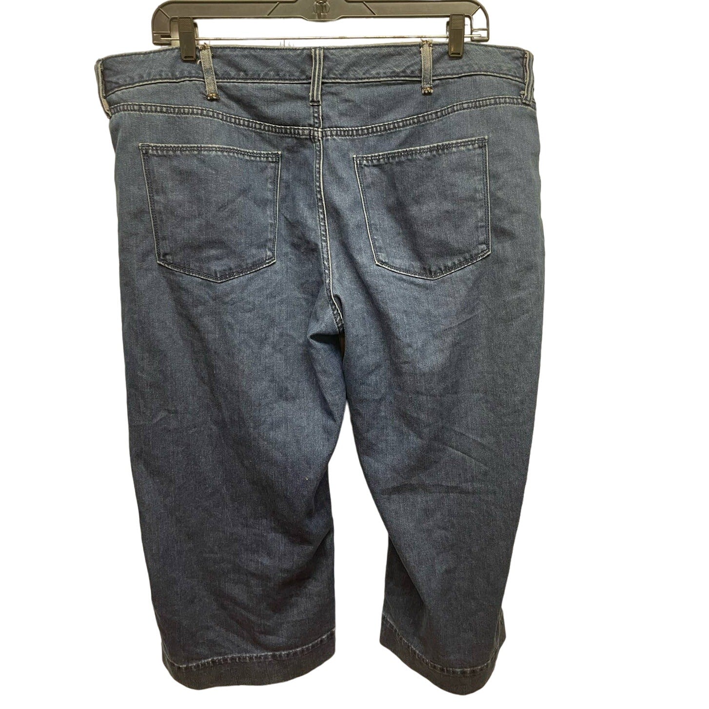Universal Thread Womens 22W Cropped Hook Eye Closure Stretch Denim Blue Jeans