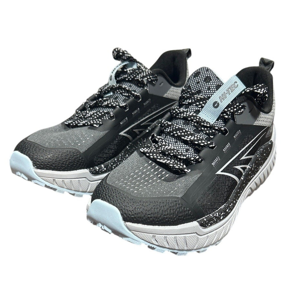 Hi-Tec Womens Size 6 Black Gray Spotted Lace Up Comfort Athletic Tennis Shoes