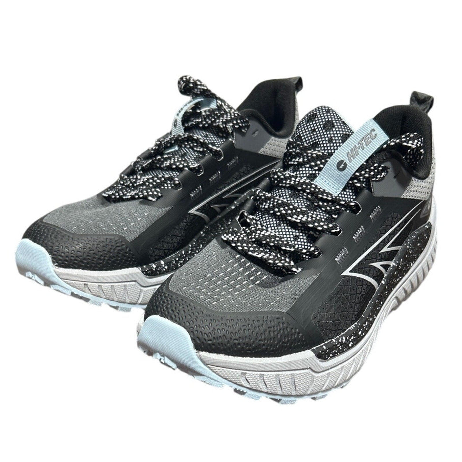 Hi-Tec Womens Size 6 Black Gray Spotted Lace Up Comfort Athletic Tennis Shoes