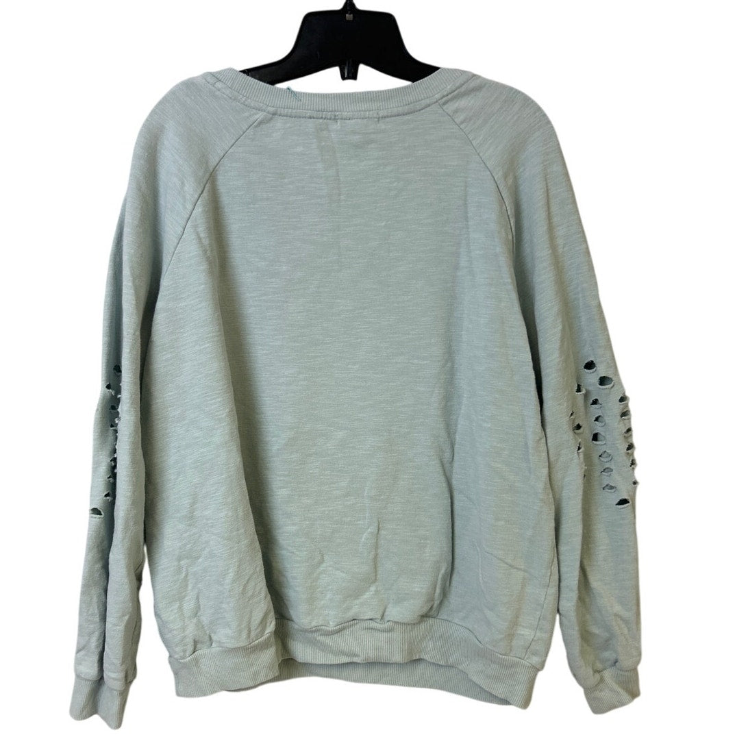 Upcycled Hand Printed Womens Large Rainbow Equality Distressed Sweatshirt