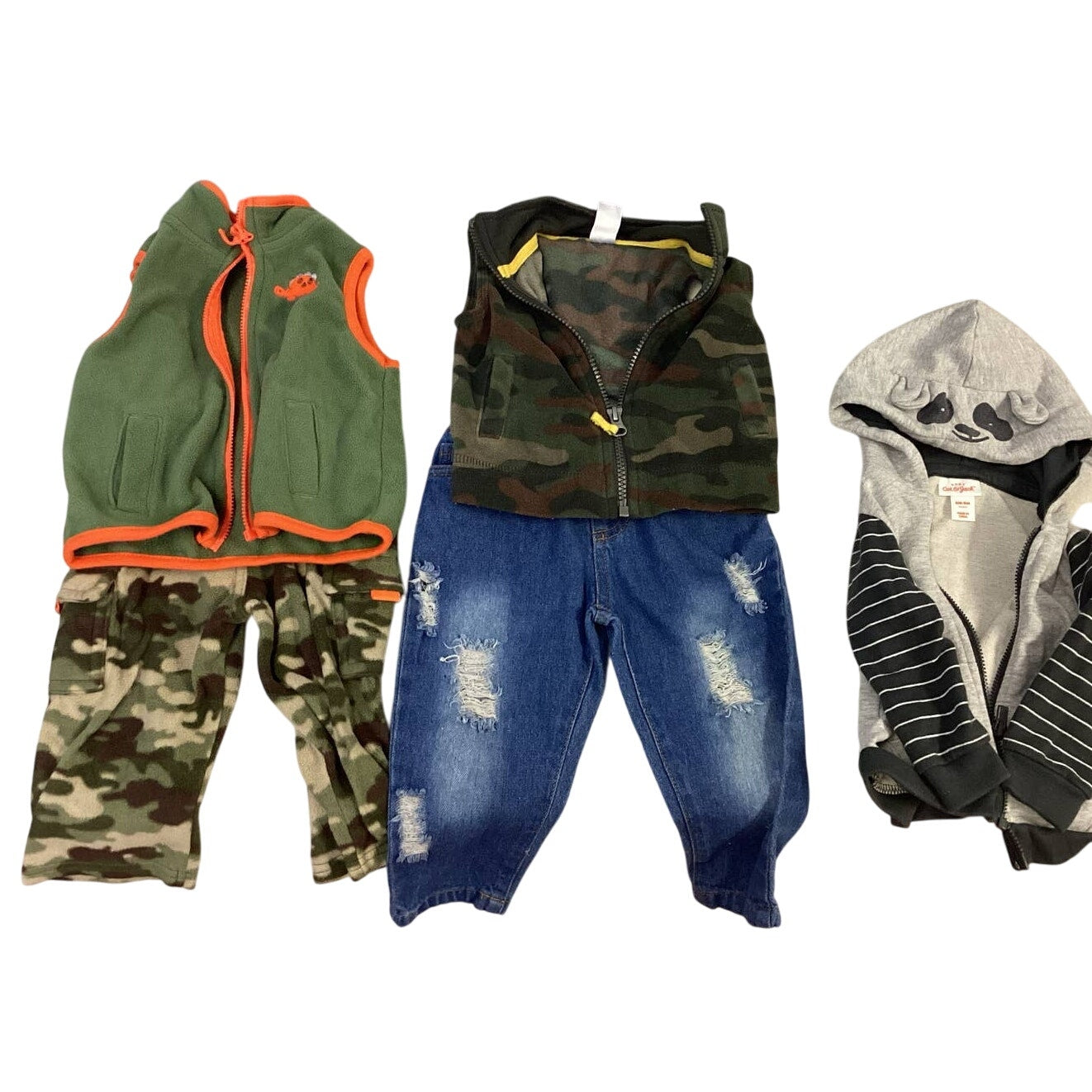 Lot of 5 Boys 6-9 Months Cat & Jack Carters Camouflage Fleece Pants Tops Jacket