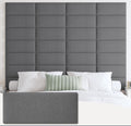 IFNOW Upholstered Wall Mounted Headboard, 3D Soundproof Wall Panels Peel and Stick Headboard for Queen Size, Reusable and Removable Tufted Bed Headboards in Dark