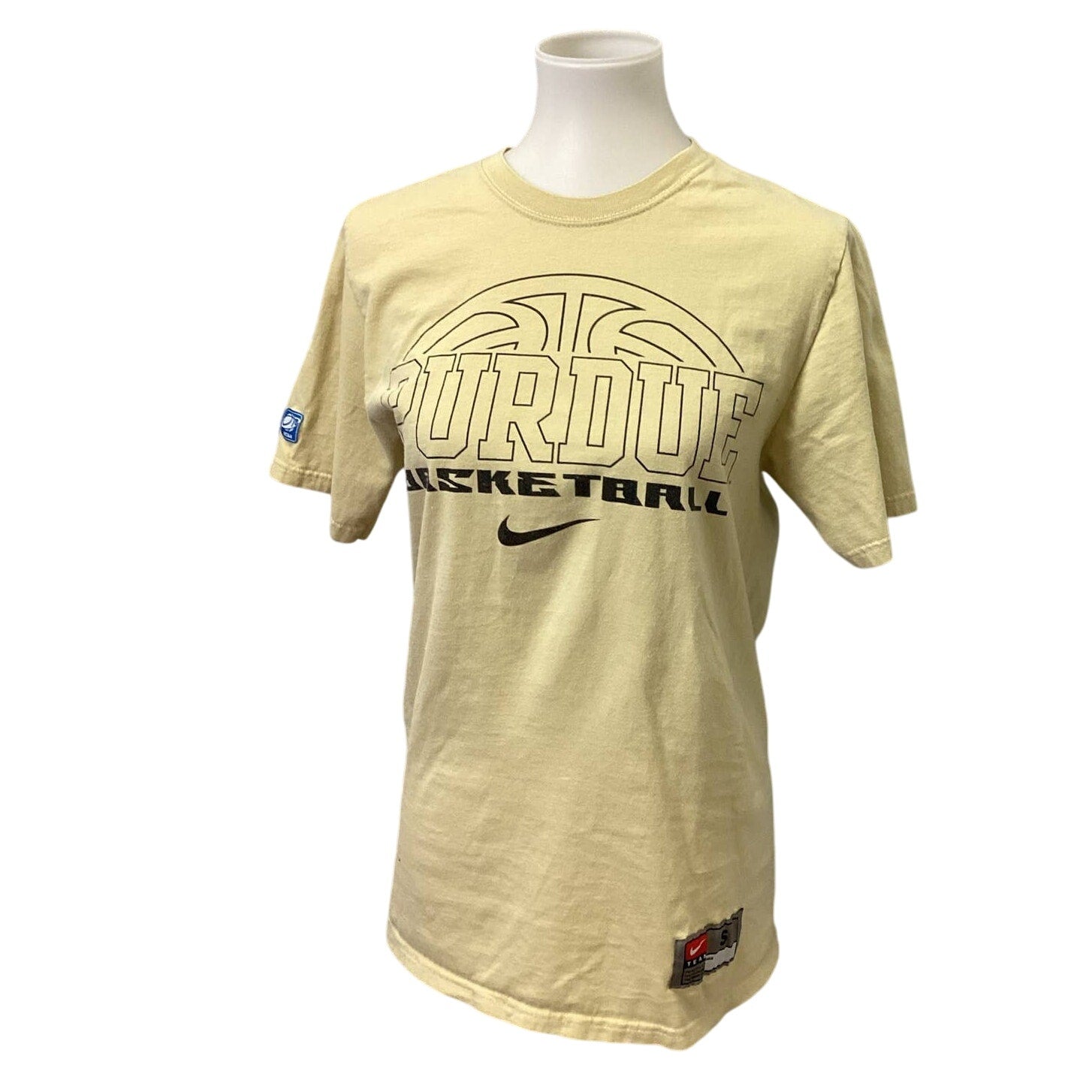 NCAA Nike Small Purdue Basketball 100% Cotton Short Sleeve Crew Neck Tee Shirt