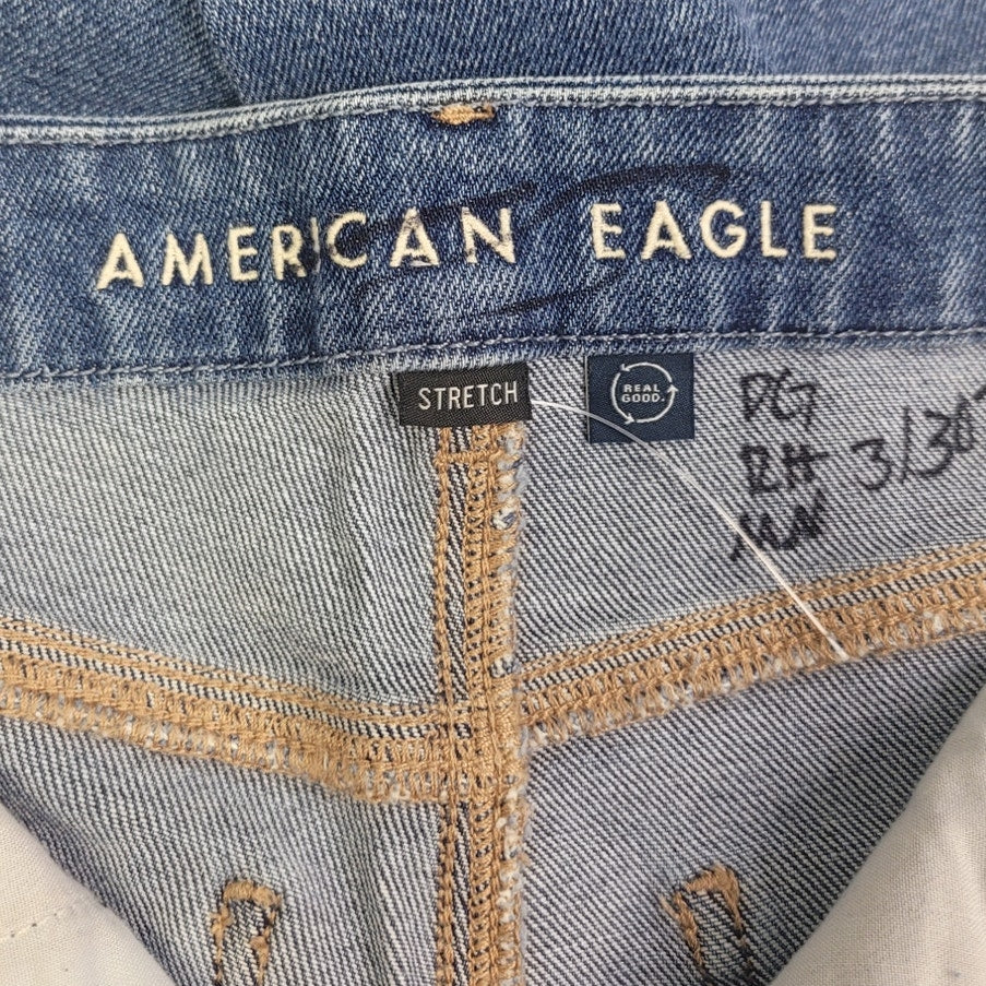 New American Eagle Size 0 Regular Light Rinse Curvy Mom Jean Denim Blue Jeans