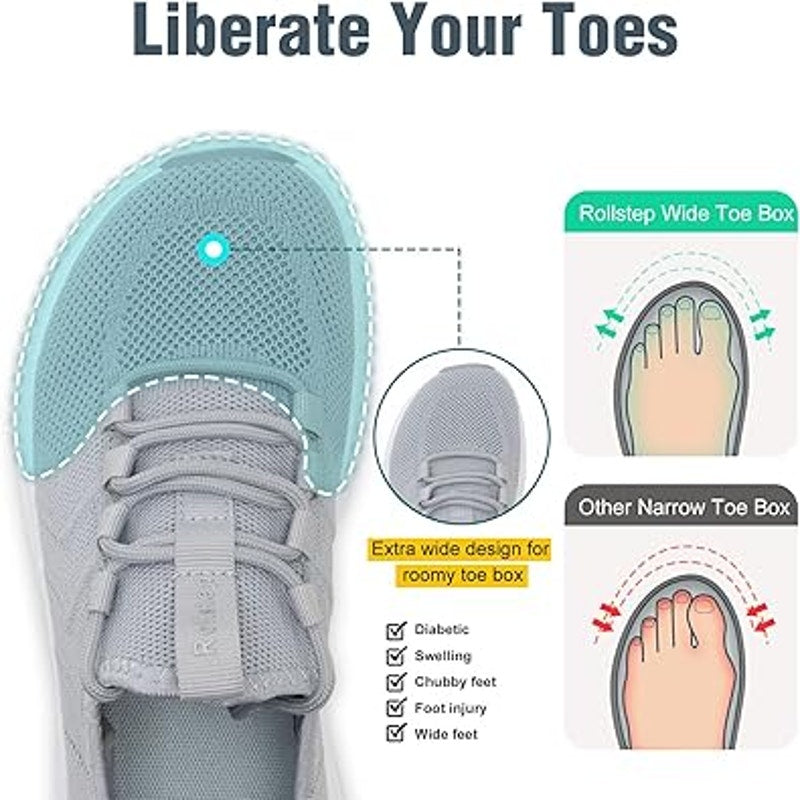 Womens Size 8.5W Wide Gray Lace Up Arch Support Air Cushion Athletic Shoes