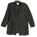 Emanuel Ungaro Womens Size 12 Black Single Button Wool Long Black Suit Jacket