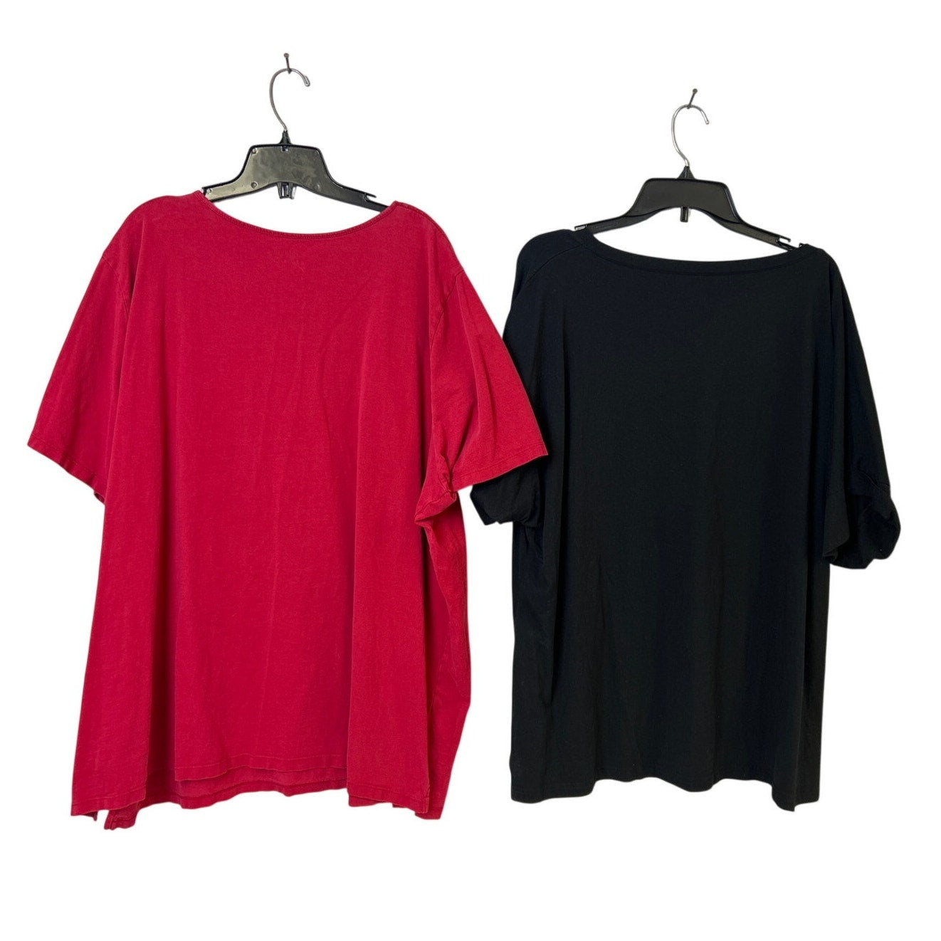 Lot of 2 Catherines Womens 3XL Short Sleeve V Crew Neck Keyhole Tee Shirts