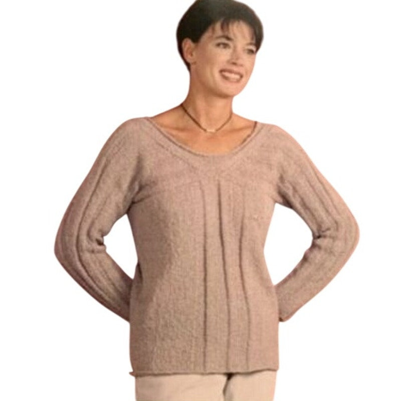 New Reynolds 82058 Serenity Ribbed Pullover V-Neck Sweater Knitting Pattern