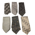 Lot of 6 Gray White Silver Plaid Waves Geometric Vintage & Newer Mens Neck Ties