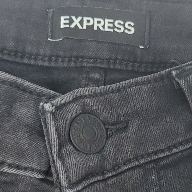 Express Mens 32x32 Stretch Cotton Spandex Black Skinny Denim Jeans