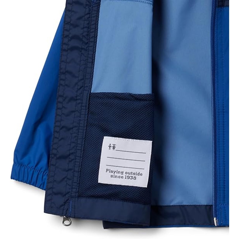 Columbia Boys Medium Long Sleeve Blue Hooded Full Zip Glennaker Rain Jacket