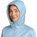New Eddie Bauer Womens XS Light Blue Rippac Zip Up Weather Edge Pro Rain Jacket