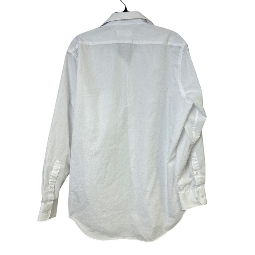 Bill Blass Essentials Mens Medium White Long Sleeve Collared Button Up Shirt
