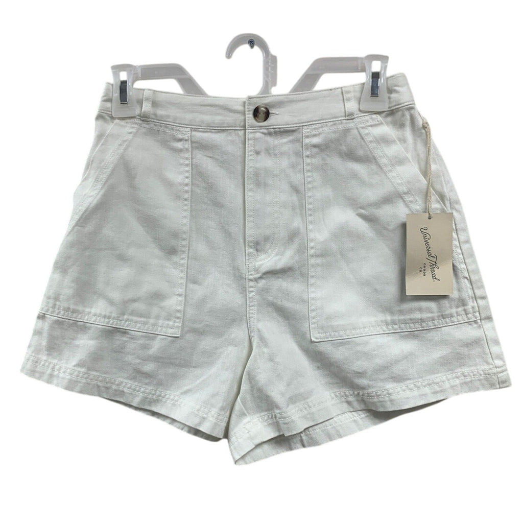 New Universal Thread Womens Size 12 100% Cotton White Front Pocket Short Shorts