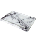 Open box DUANYAN Real Luxurious Vanity Tray Natural Genuine Marble Storage Tray for Home Decor Stone Tray for Bathroom/Kitchen/Vanity/Dresser Non-Res