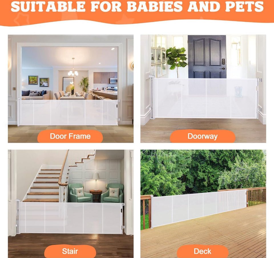 HDUYFYD 120 Inches Extra Wide Retractable Baby Gates, 35" Tall Baby Gates for Large Openings, Upgraded Retractable Gate with Fiberglass, Extra Large P