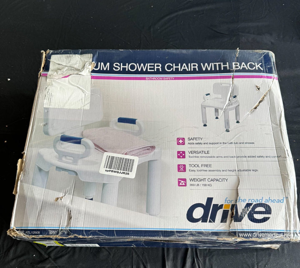 Drive Medical RTL12505 Shower Chair with Back and Arms