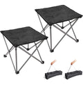 Open Box FUNDANGO Folding Camping Stool, 2 Pack 18.1 Inch Oversized Foot Stools 330 Lbs Heavy Duty Portable Padded Seat Anti-Slip Foots & Carry Bag fo