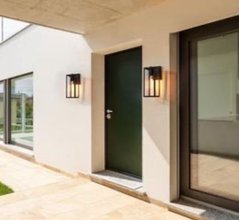 Open Box LNC Modern Black 1-Light Outdoor Wall Lantern Industrial Rectangle Exterior