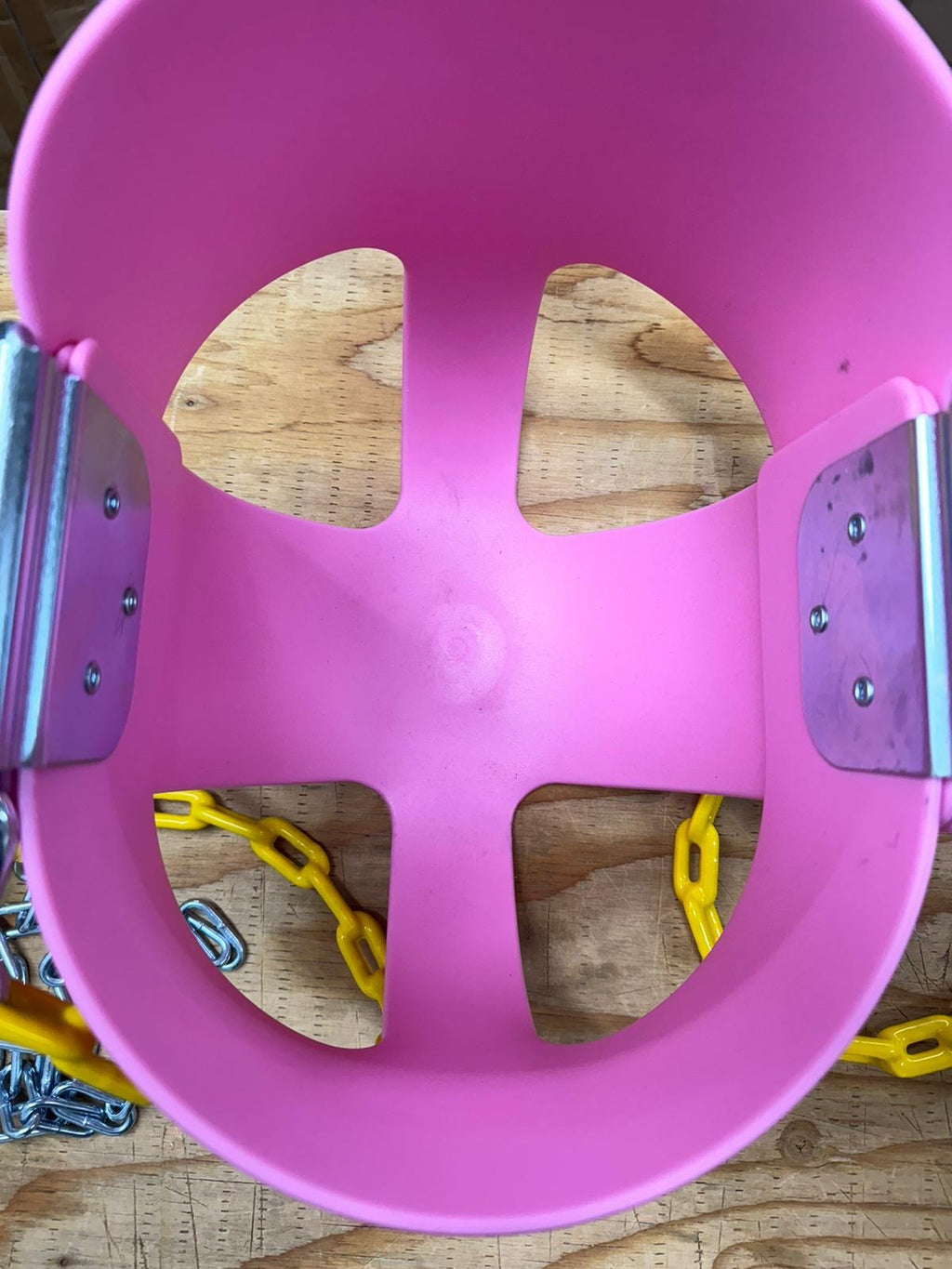 lvssiao Toddler High Back Full Bucket Swing Seat, Toddler Swing Seat with Heavy Duty Plastic Coated Chain + Snap Hooks + Tree Hanging Straps Kids Swing Set Accessories (Pink)