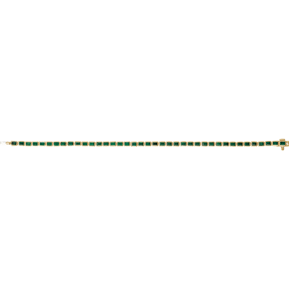 14K Yellow Gold Natural Tsavorite Garnet Line 7" Bracelet