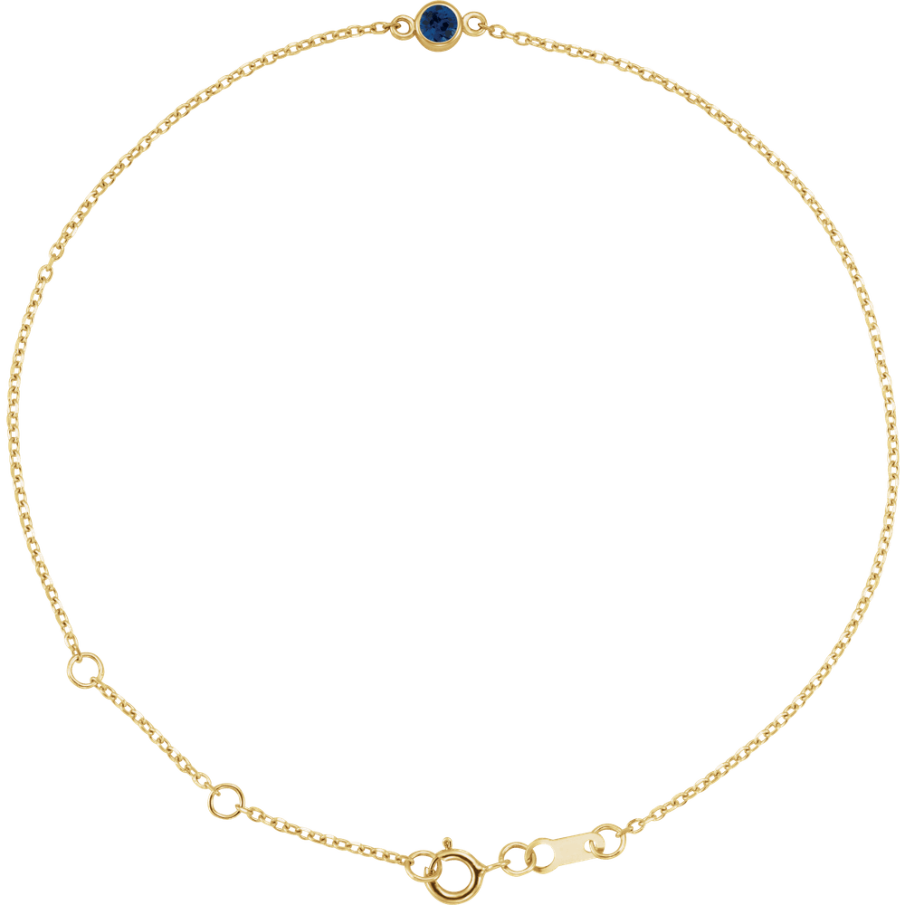 Élise Rouge 14K Yellow Gold Natural Sapphire Bezel Bracelet