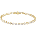 14K Yellow Gold Lab-Grown Diamond Line Bracelet 7"