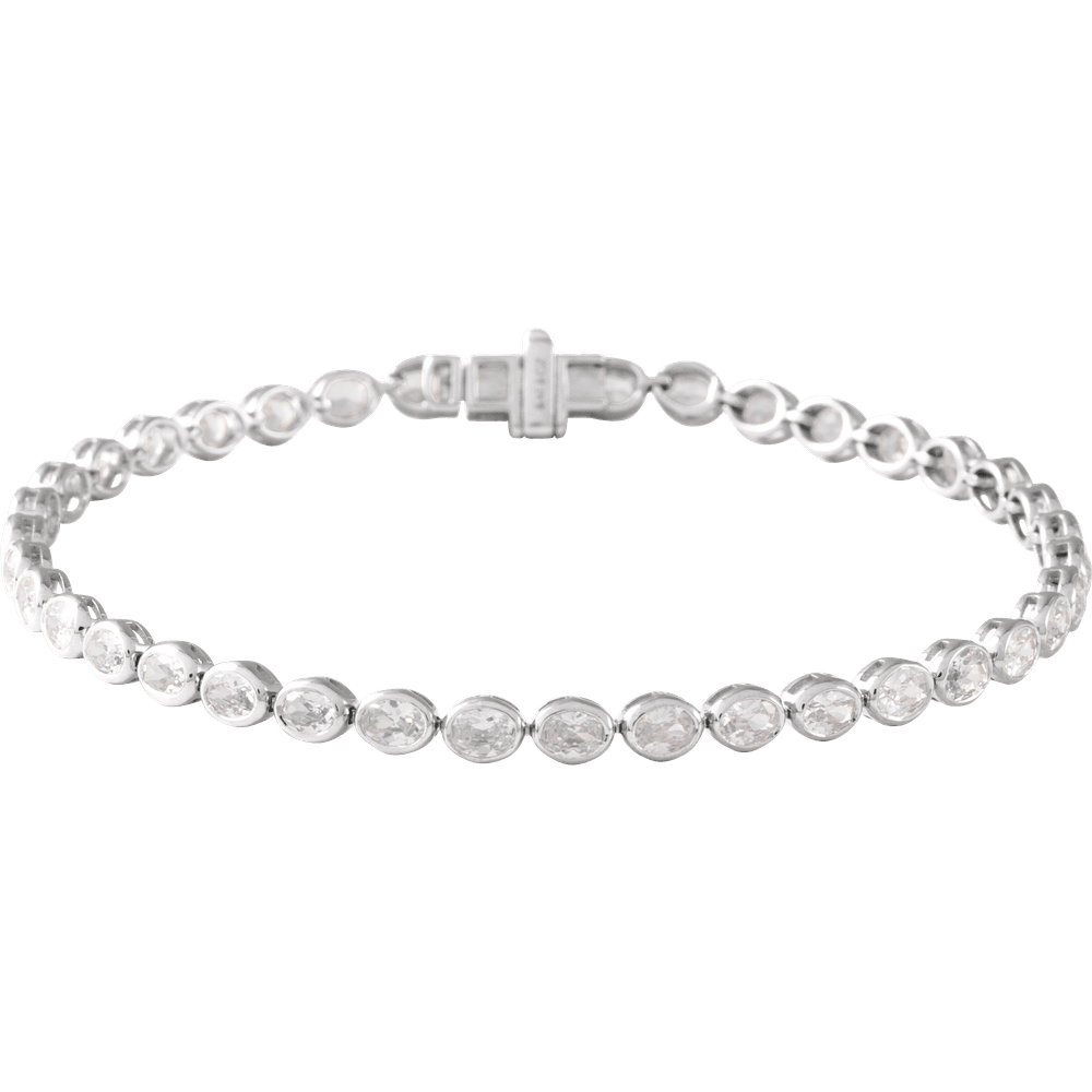 14K Yellow Gold Lab-Grown Diamond Line Bracelet 7"