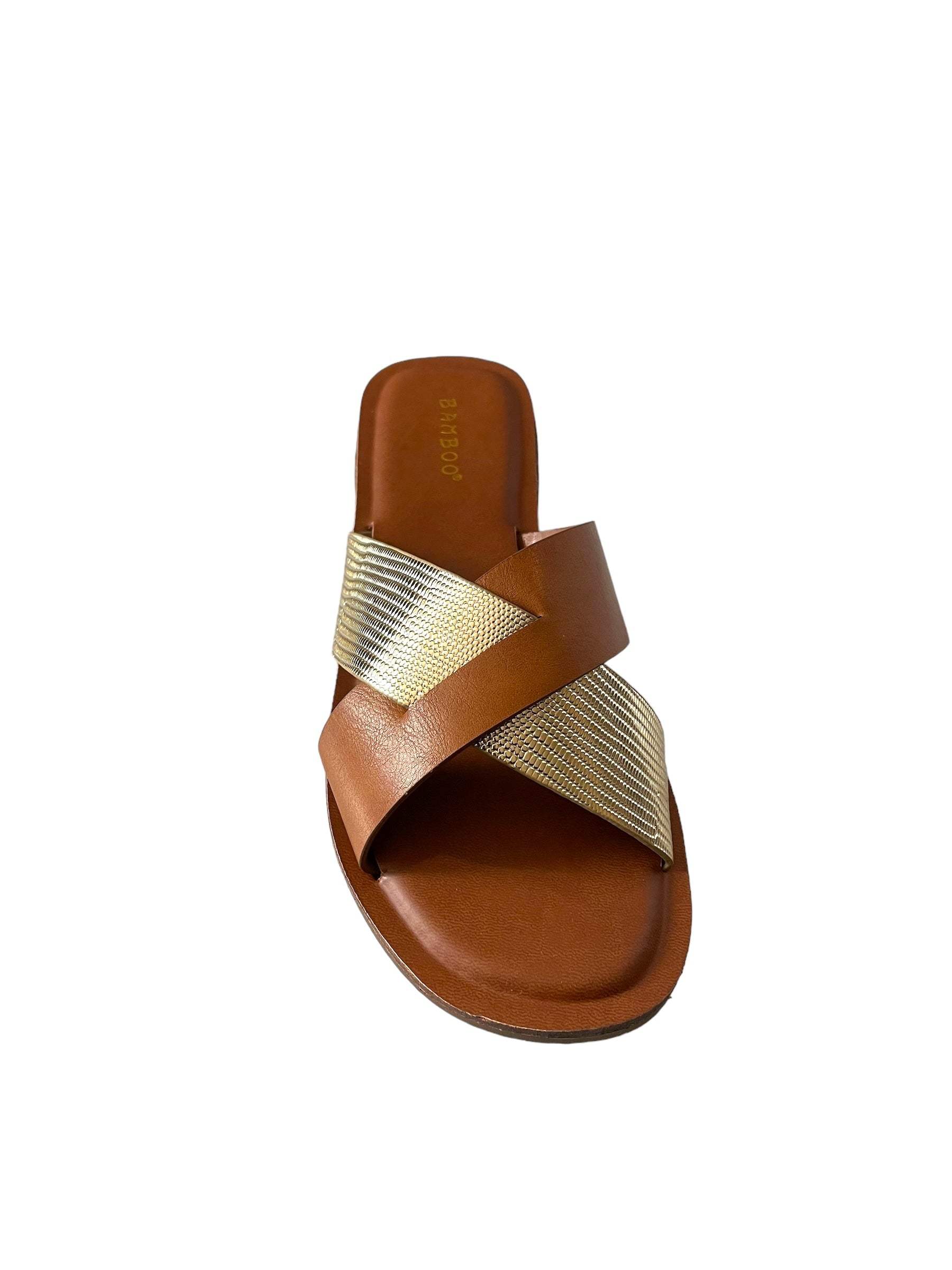 Bamboo Finest-17 Slip on Women's Cross Strap Sandals