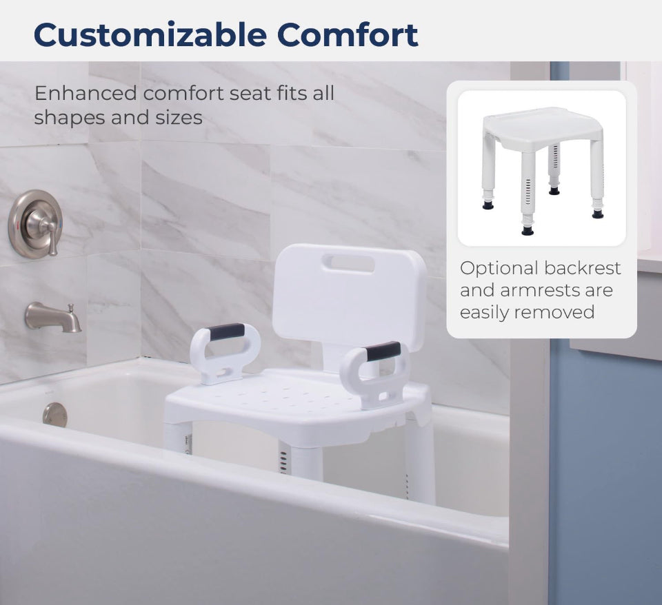 Drive Medical RTL12505 Shower Chair with Back and Arms
