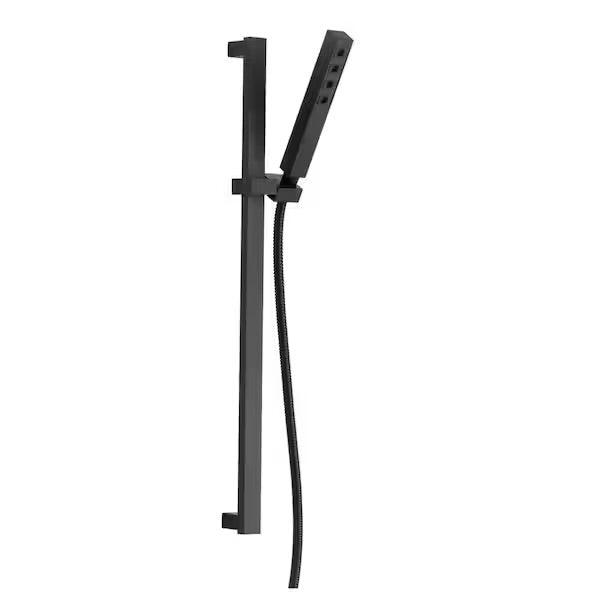 Open Box Delta 1-Spray Patterns 1.75 GPM 1.38 in. Wall Mount Handheld Shower Head with H2Okinetic in Matte Black