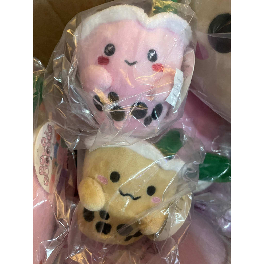 ABC Boba Tea Plush Pink Berry Cute Stuffed Animal Toy for Wallet, Backpack or Purse 5"