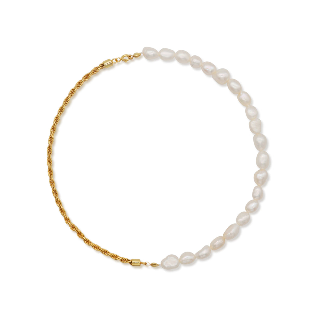 Clarica Pearl Necklace, 18k Gold-Plated Sterling Silver