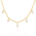 Pearl Charm Necklace, 18K Gold Plated