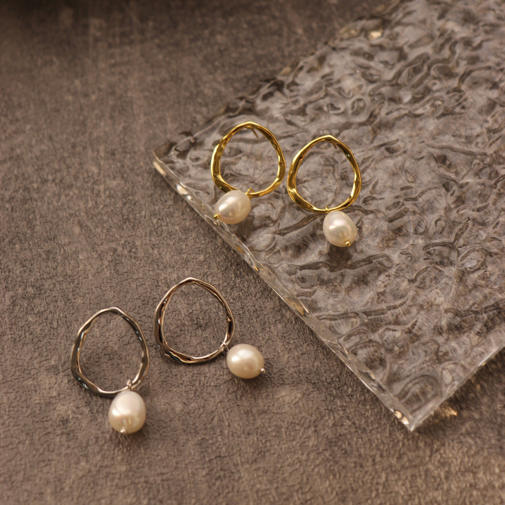 Seashell Gold Vermeil Pearl Earrings