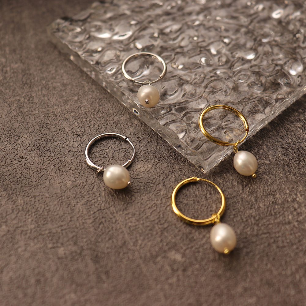 Seashell Gold Vermeil Pearl Earrings