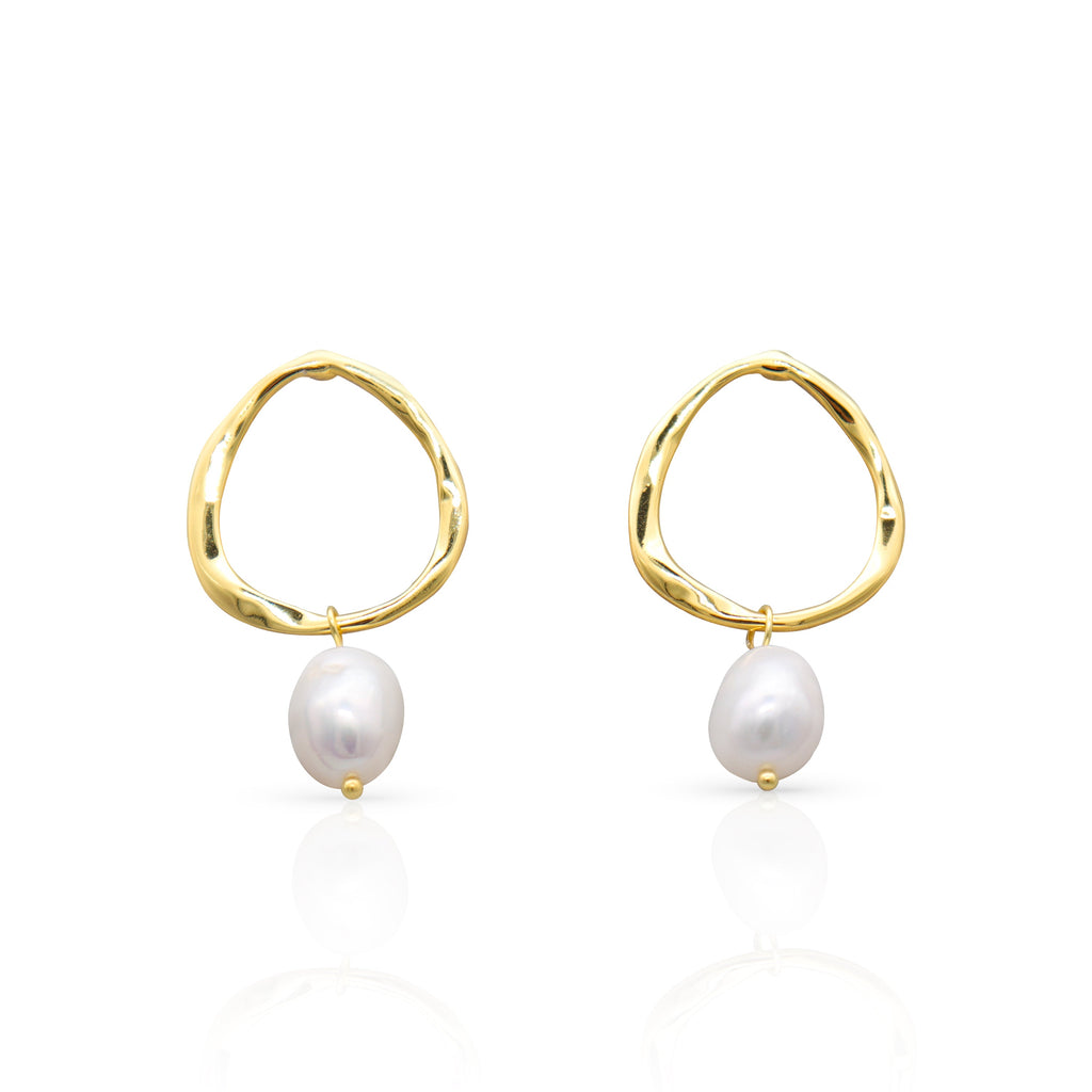 Seashell Gold Vermeil Pearl Earrings