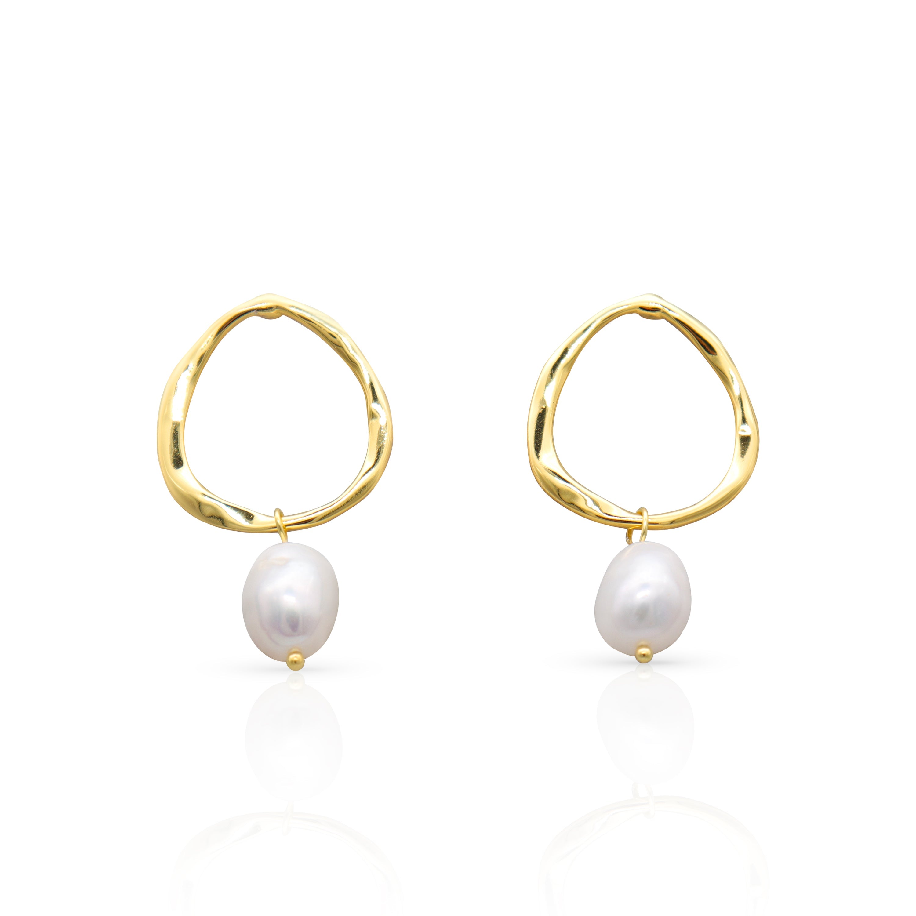 Seashell Gold Vermeil Pearl Earrings