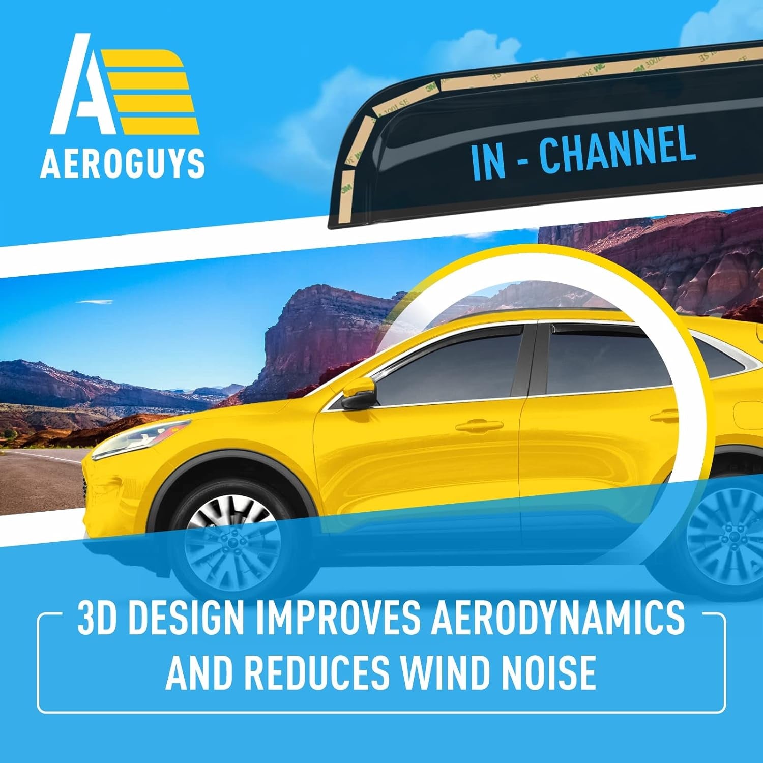AEROGUYS
4.4★★★★
Extra Durable Window Deflectors in-Channel Window Visors Rain Guards Fit for Ford Escape 2020-2024, Sun Visors, Wind Vent Visors, Window Vent Shades, Exterior Car Accessories - 4 pcs. AG0038